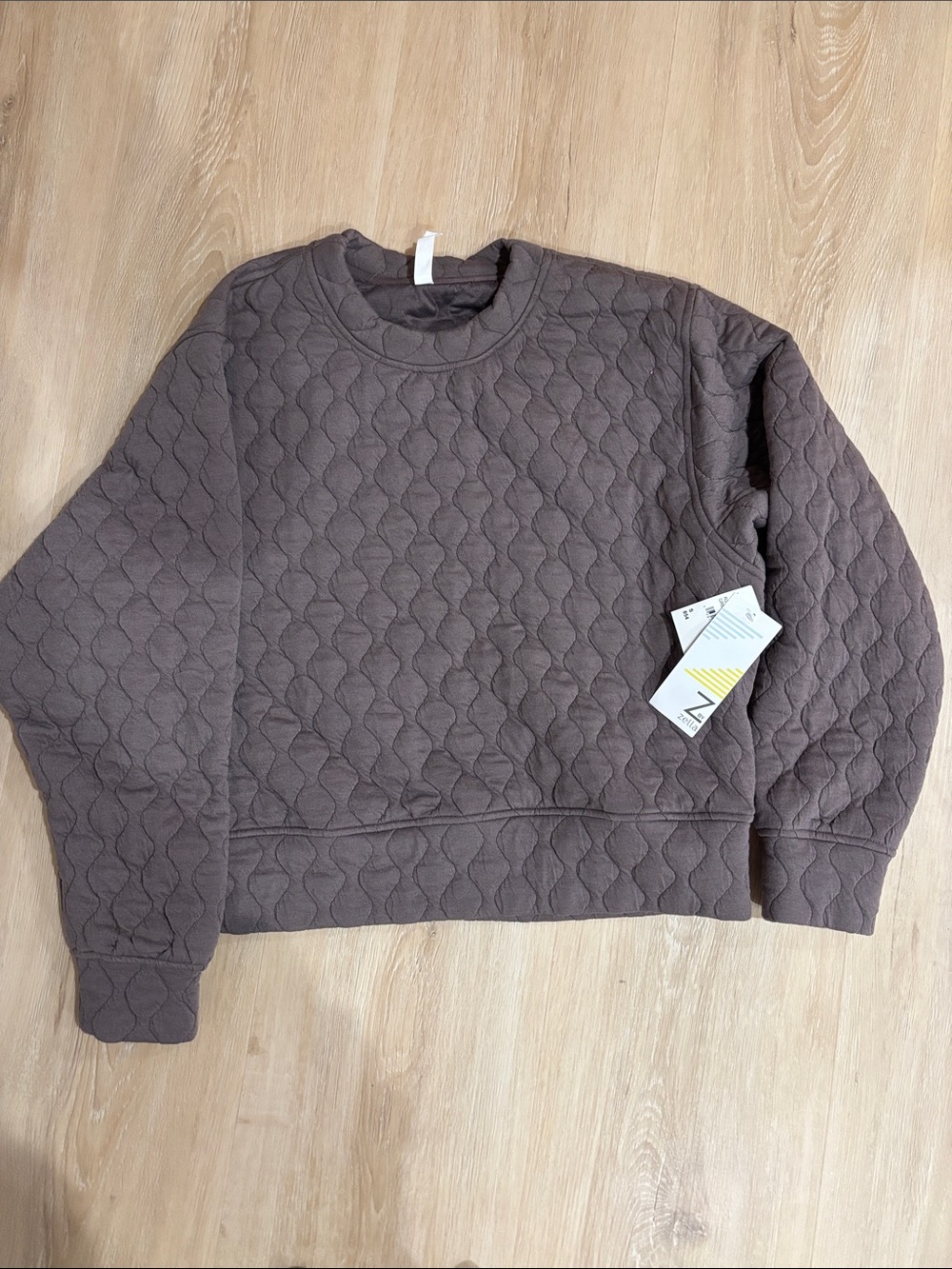 Zella Quilted Crewneck Sweater